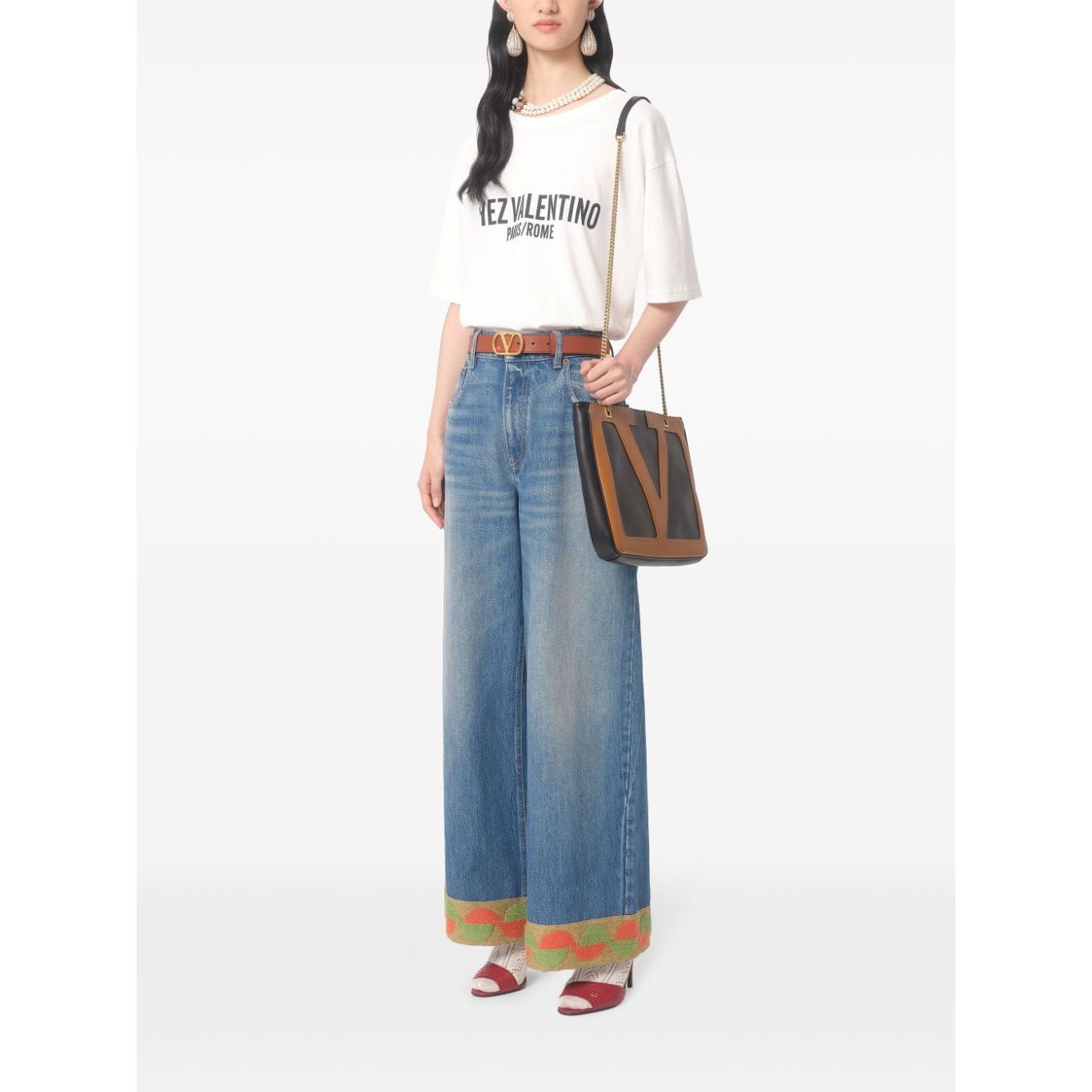 Valentino Cotton T-Shirt With Chez Valentino Print Topwear