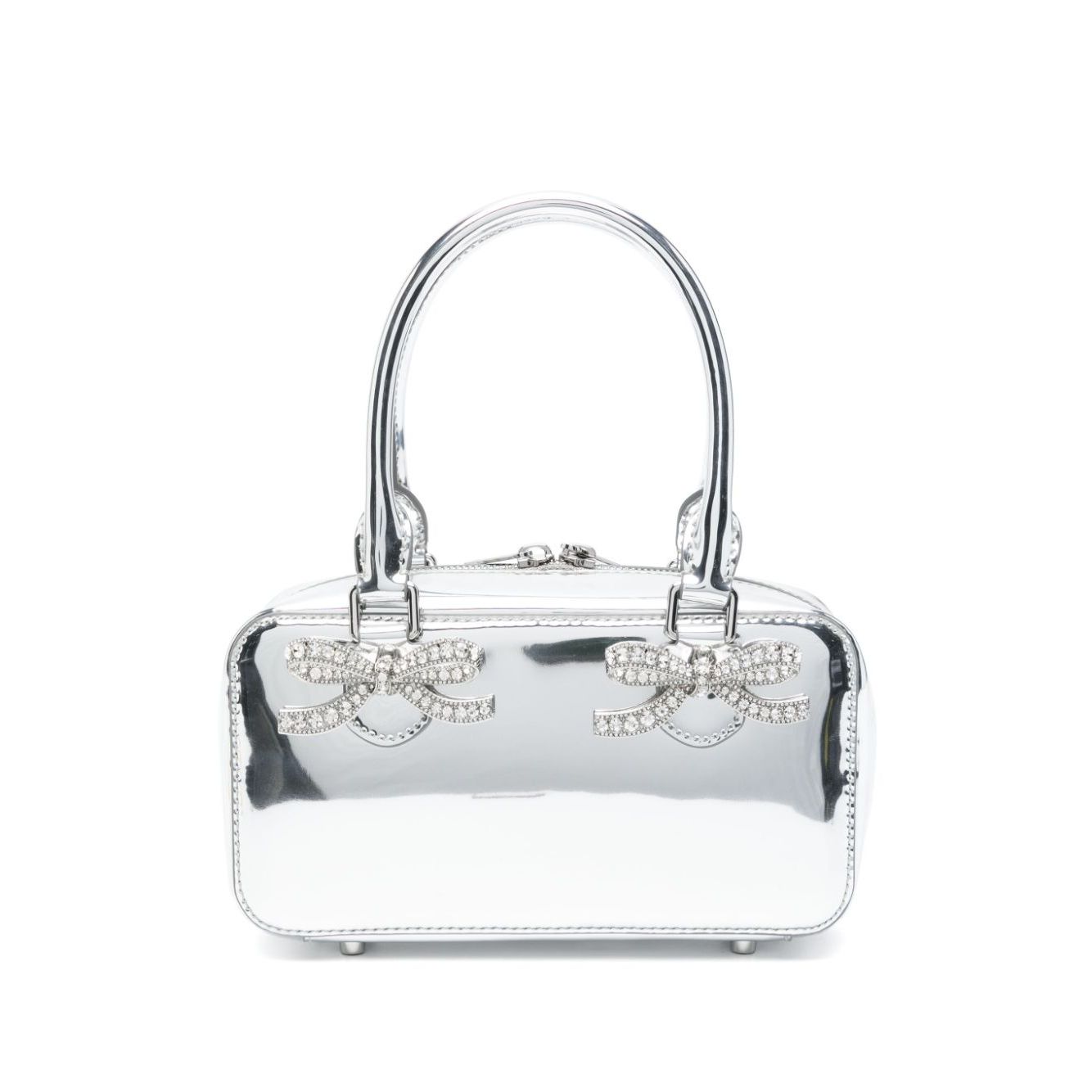 Front view with bag zipped and handles upright.