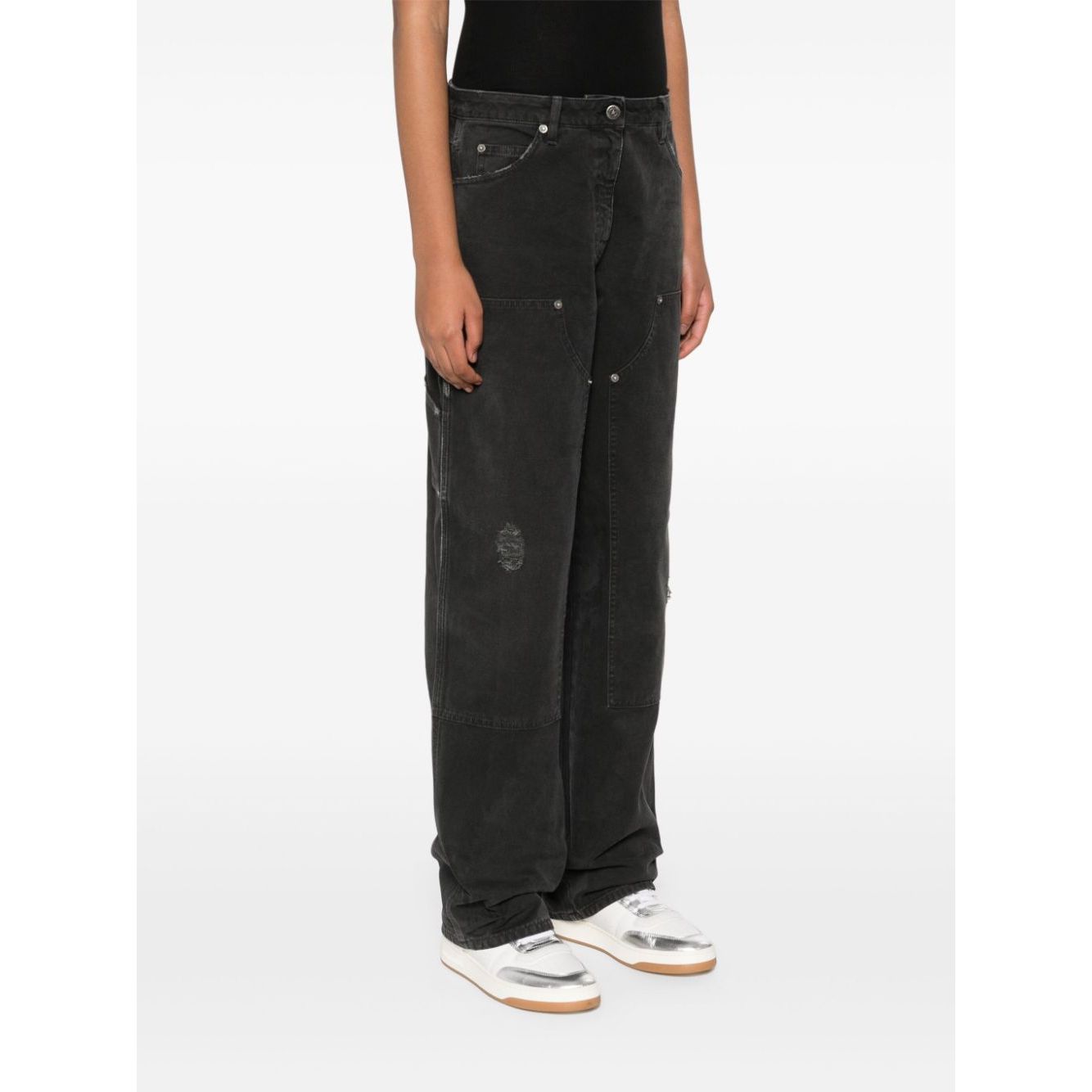 Golden Goose jeans with distressed effect and front patches Jeans