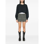 Golden Goose Cropped Cotton Sweatshirt with Crystals on the Front Topwear