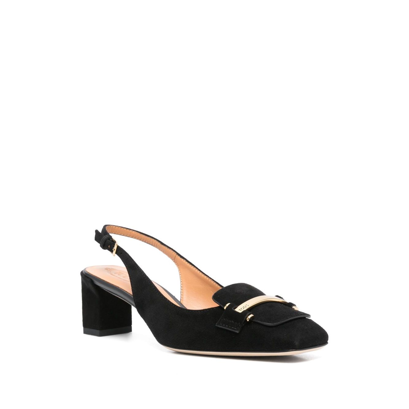 Tod's 50mm Suede Pumps with Back Strap Medium Heel
