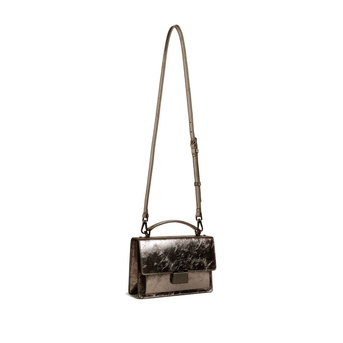 Front view with bag zipped and handles upright.