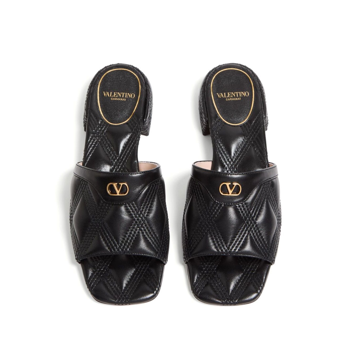 Valentino Garavani Quiltie 67 Slide Sandal in 60mm Quilted Nappa Leather Sandals