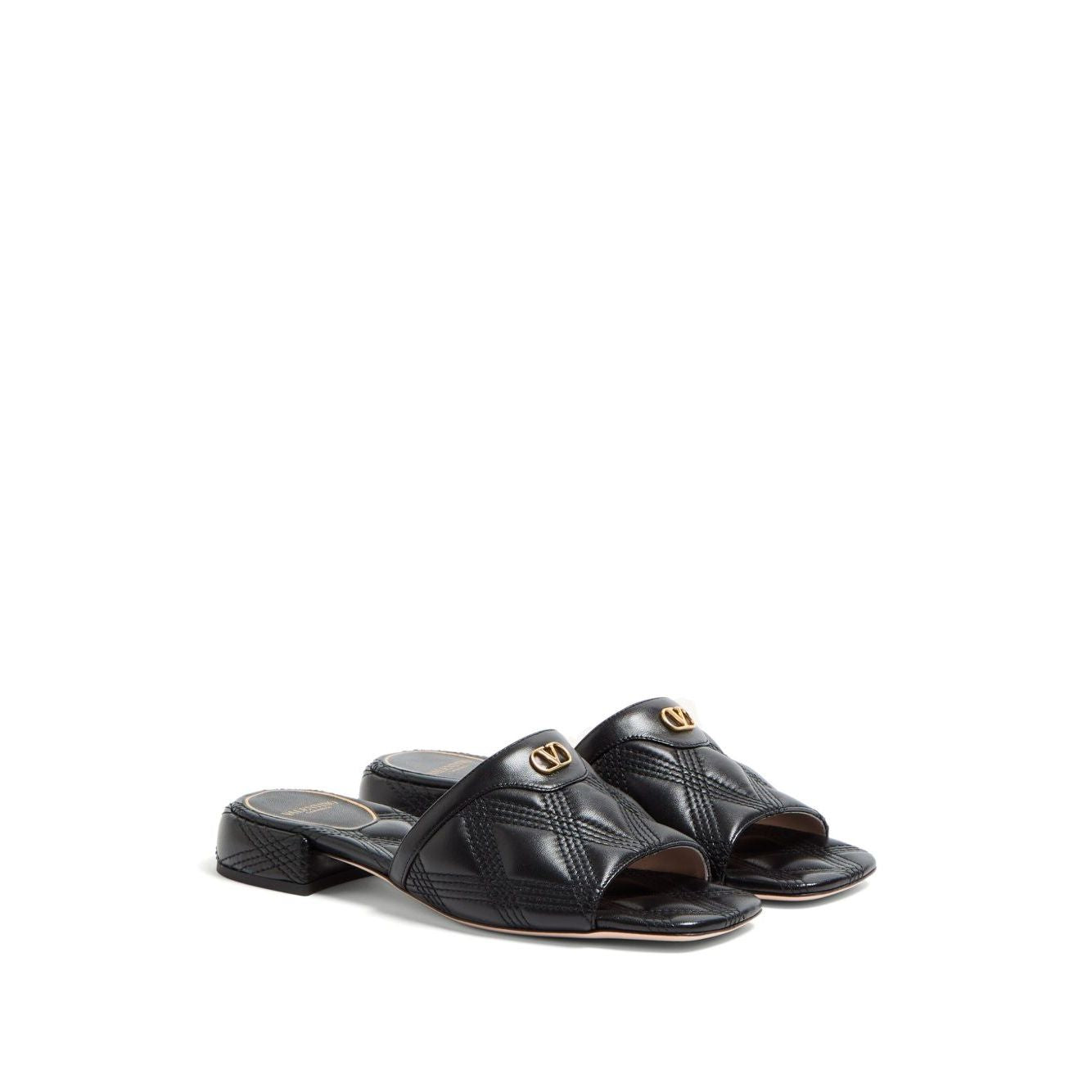 Valentino Garavani Quiltie 67 Slide Sandal in 60mm Quilted Nappa Leather Sandals