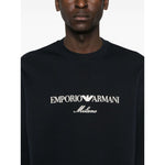 Emporio Armani ASV Double-jersey sweatshirt with logo embroidery Topwear
