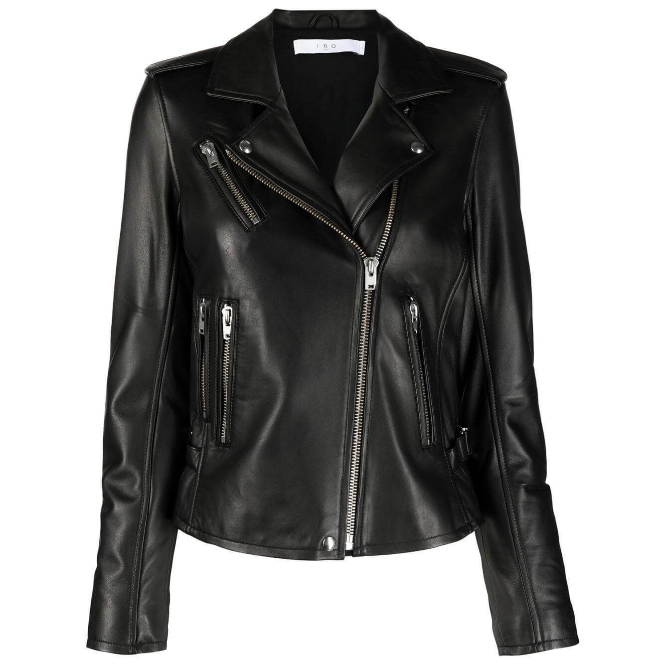 Iro Biker jacket with peak lapels NEWHANWF09BLA01-P25