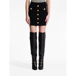 Balmain Button Embellished Knitted Skirt