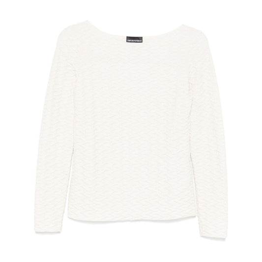 Emporio Armani Jacquard boat-neck top Topwear