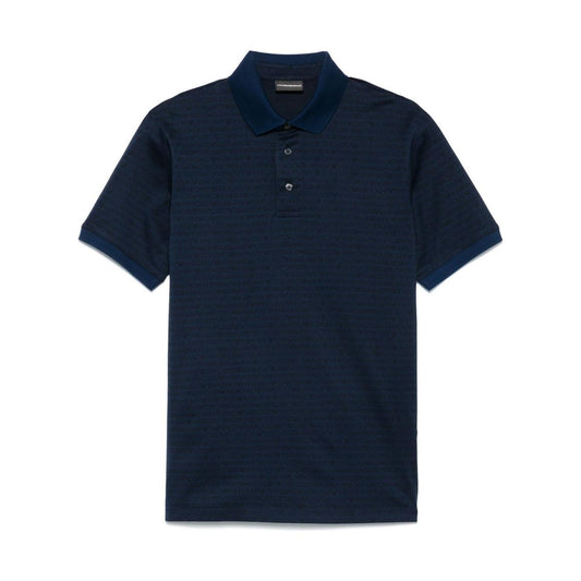 Emporio Armani Allover Logo Cotton Polo Shirt EM000788AF12916FB224-P25