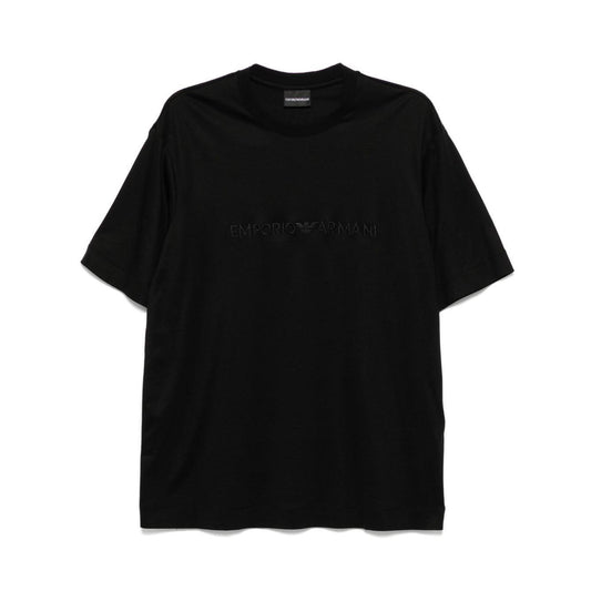 Emporio Armani T-shirt with embossed logo embroidery in lyocell blend jersey EM001070AF13747UC001-P25