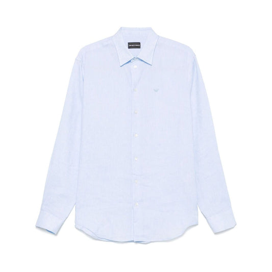 Emporio Armani logo-embroidered long-sleeve shirt