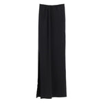 JACQUEMUS Skirts Black high waist skirt with front slit, pleat detail, discreet zip, flowing silhouette, La Jupe Peplo style.