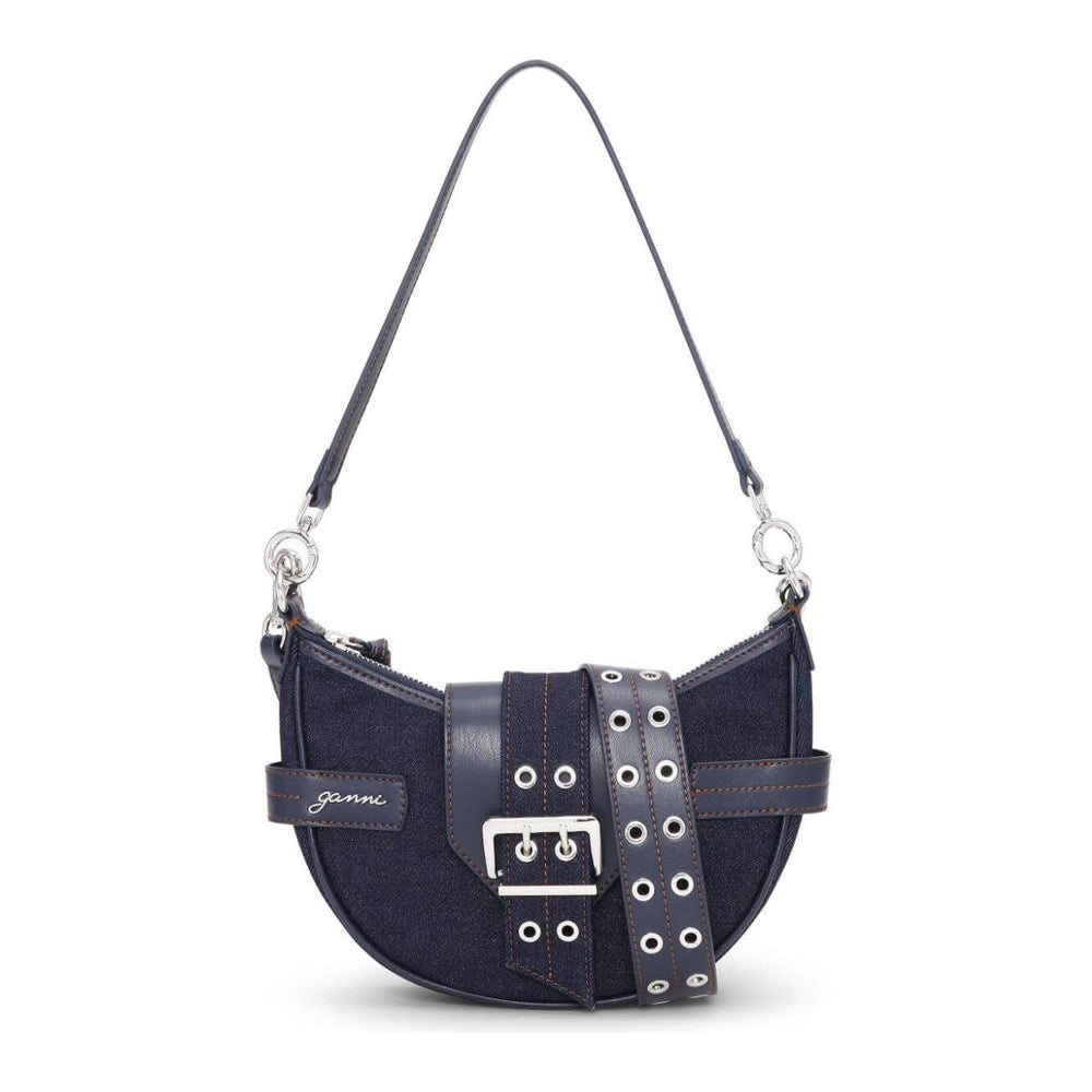 Ganni Buckle small denim cross-body bag A6137642-AI25