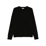 SOFT GOAT Sweaters Black cashmere boyfriend crewneck jumper with ribbed trim and long sleeves.