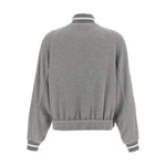 Brunello Cucinelli Ribbed-collar zip-up cardigan