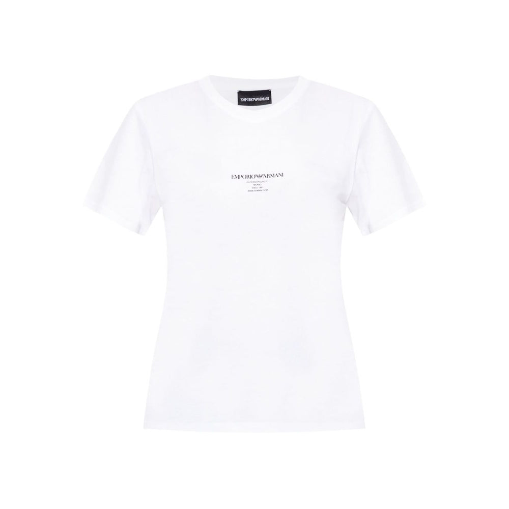 Emporio Armani T-shirts and Polos White short sleeve crew neck logo print organic cotton t-shirt for men
