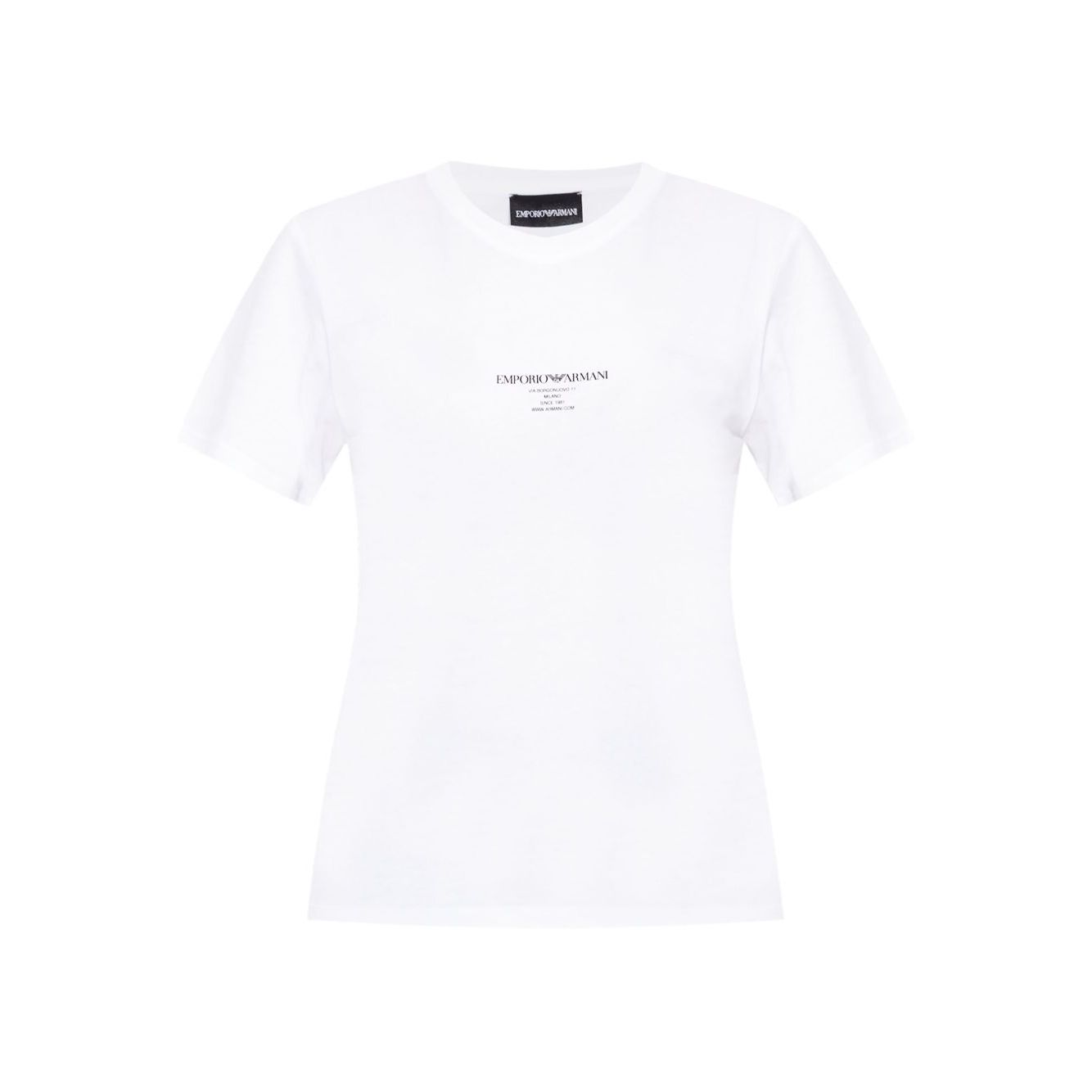 Emporio Armani T-shirts and Polos White short sleeve crew neck logo print organic cotton t-shirt for men