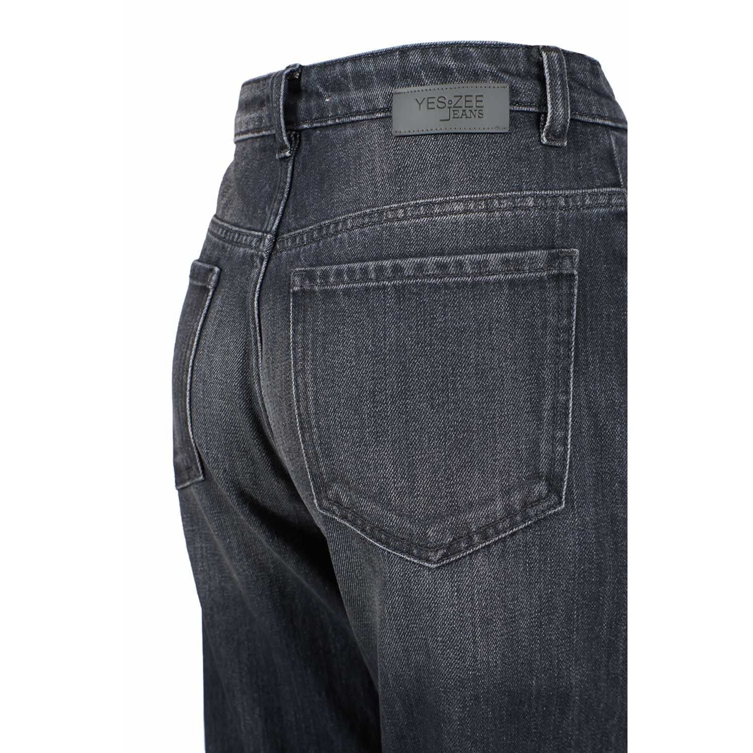 Yes Zee Black Cotton Women's High-Waisted Jeans