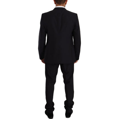 Dolce & Gabbana Blue GOLD Wool Single Breasted 2 Piece Suit