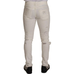 Dolce & Gabbana Elegant White Skinny Denim Jeans Dolce & Gabbana Dark Gray