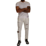 Dolce & Gabbana Elegant White Skinny Denim Jeans Dolce & Gabbana Dark Gray