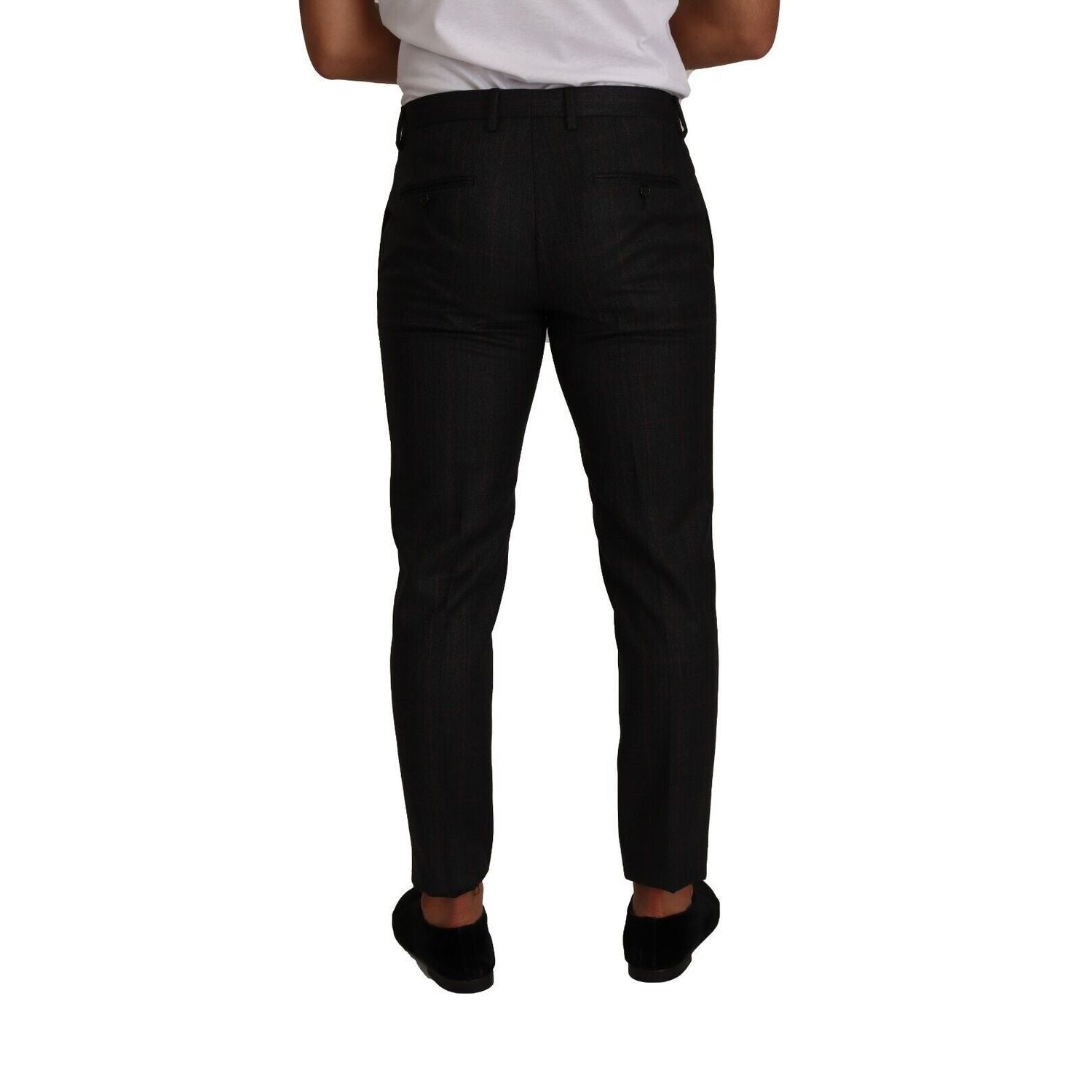 Dolce & Gabbana Gray Check Wool Formal Trouser Dress Pants