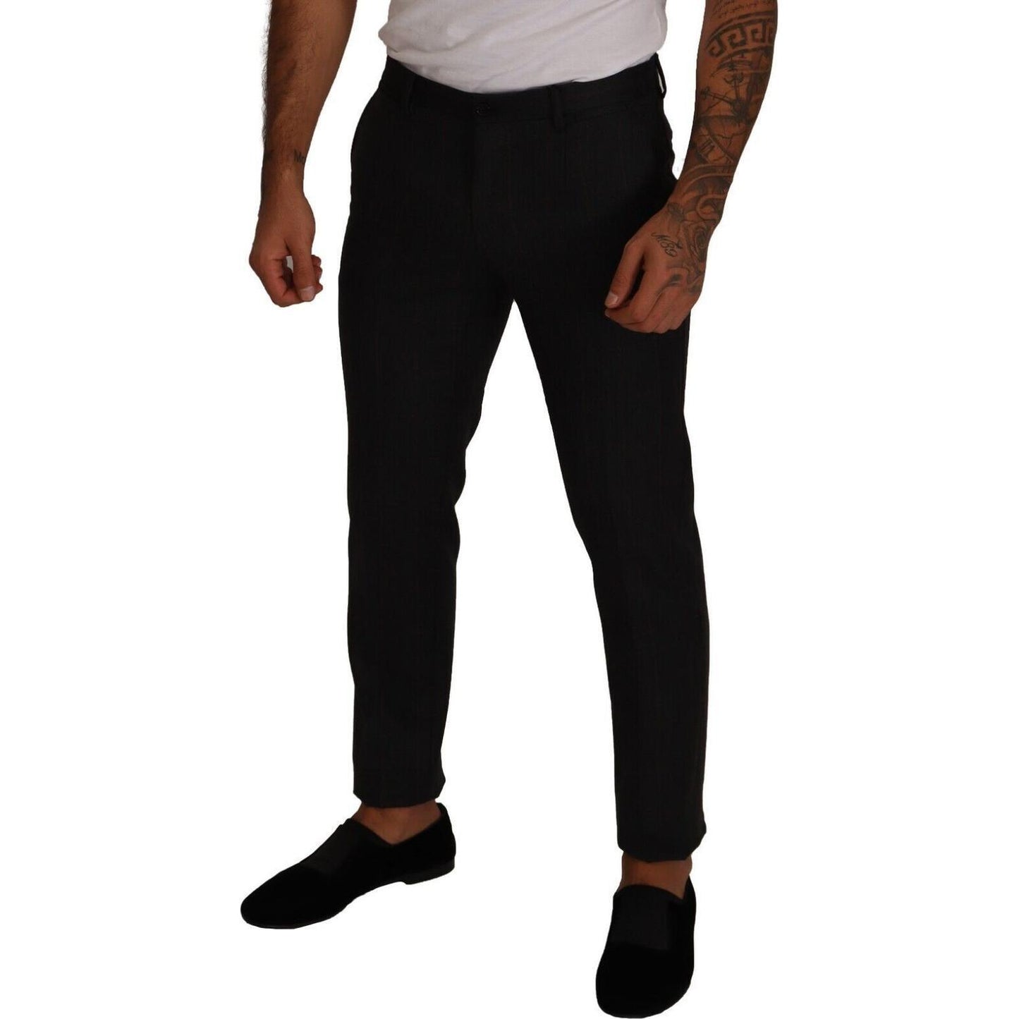 Dolce & Gabbana Gray Check Wool Formal Trouser Dress Pants PAN72315 - 48