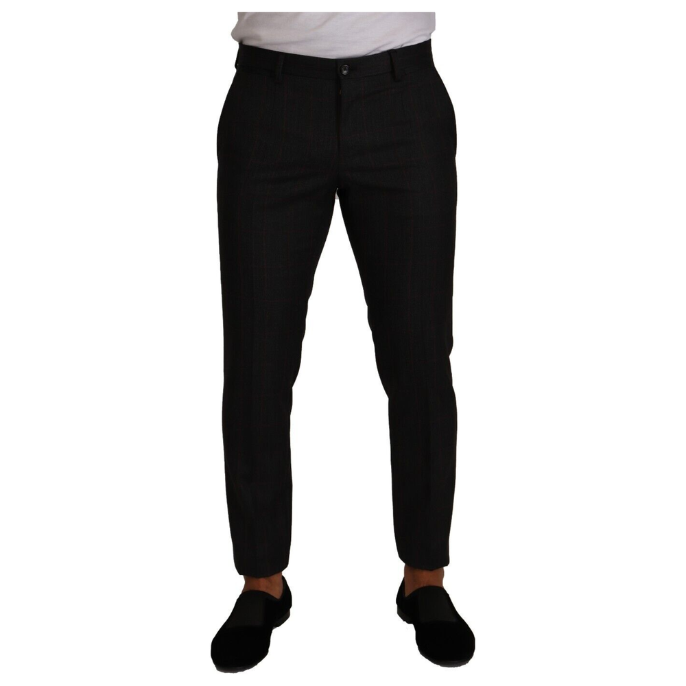 Dolce & Gabbana Gray Check Wool Formal Trouser Dress Pants PAN72315 - 48