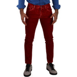 Dolce & Gabbana Ravishing Red Slim Fit Designer Jeans Dolce & Gabbana Black