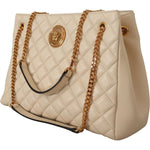 Versace Elegant Quilted Nappa Leather Tote Versace Tan