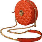 Versace Elegant Round Nappa Leather Crossbody Bag Crossbody Bag Versace Sienna