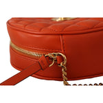 Versace Elegant Round Nappa Leather Crossbody Bag Crossbody Bag Versace Brown