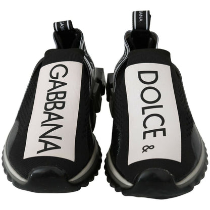 Dolce & Gabbana Black White SORRENTO Sport Stretch Sneakers