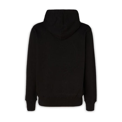 Versace Jeans Black Cotton Logo Details Hooded Sweatshirt