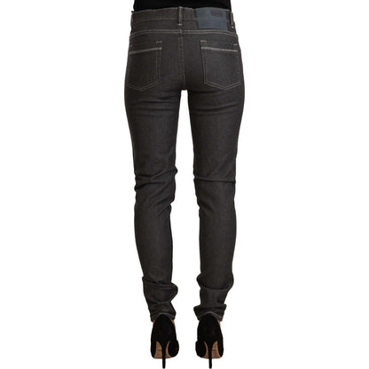 Acht Black Low Waist Skinny Denim Slim Fit Jeans