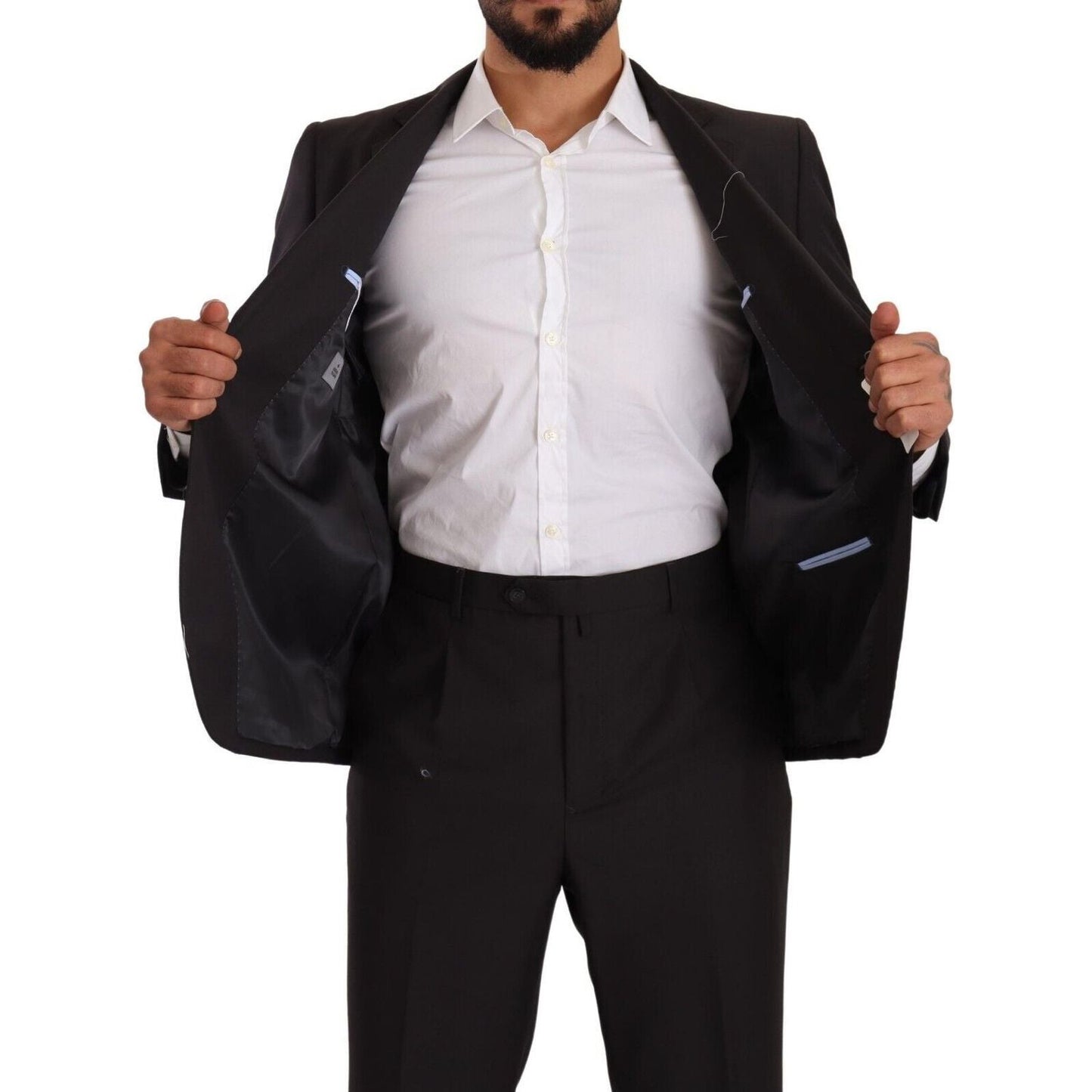 Domenico Tagliente Gray Polyester Single Breasted Formal Suit JKT3145 - 49