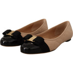 Salvatore Ferragamo Elegant Quilted Leather Flats - Chic Dual-Tone Design WOMAN FLAT SHOES