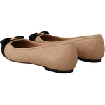 Salvatore Ferragamo Elegant Quilted Leather Flats - Chic Dual-Tone Design WOMAN FLAT SHOES