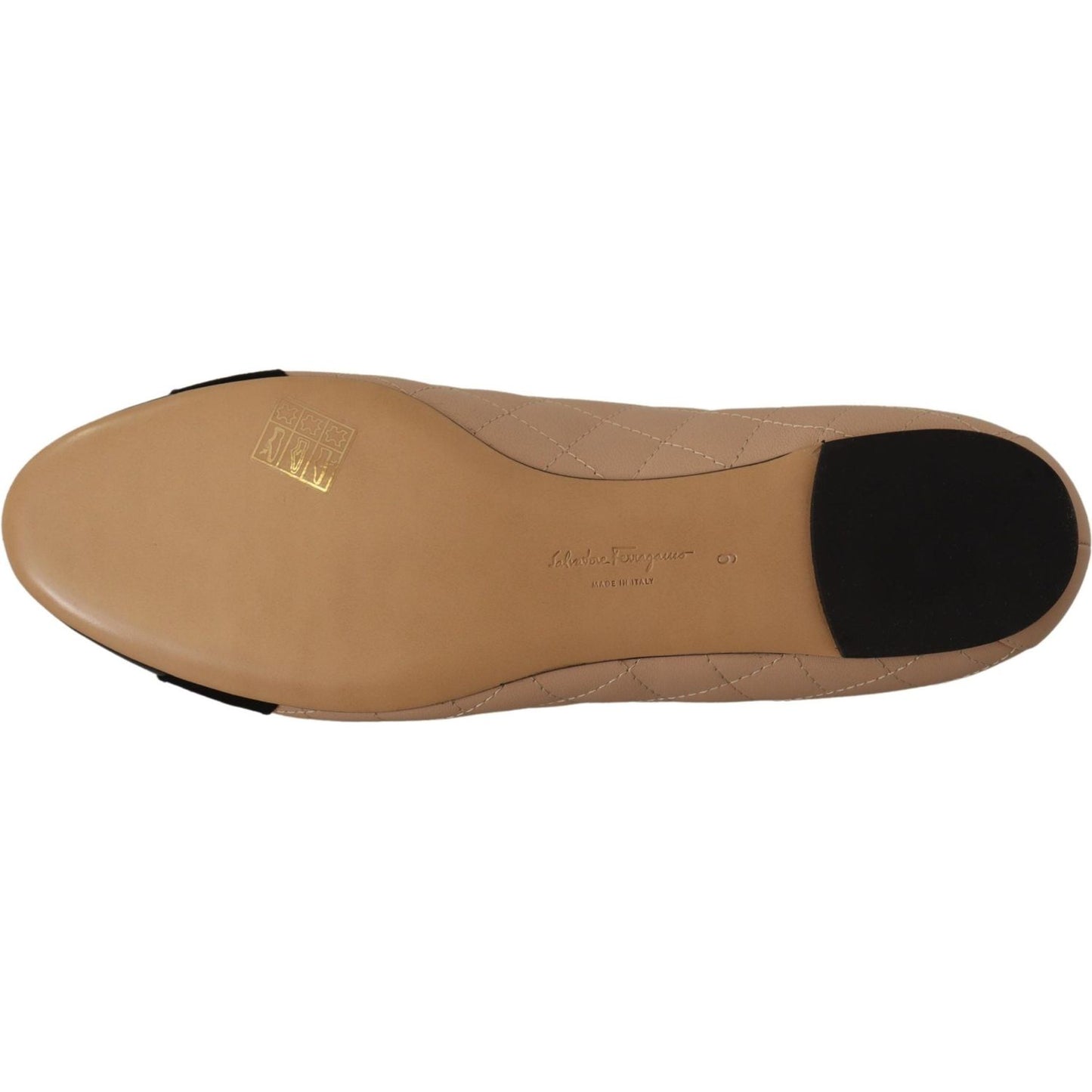 Salvatore Ferragamo Elegant Quilted Leather Flats - Chic Dual-Tone Design WOMAN FLAT SHOES