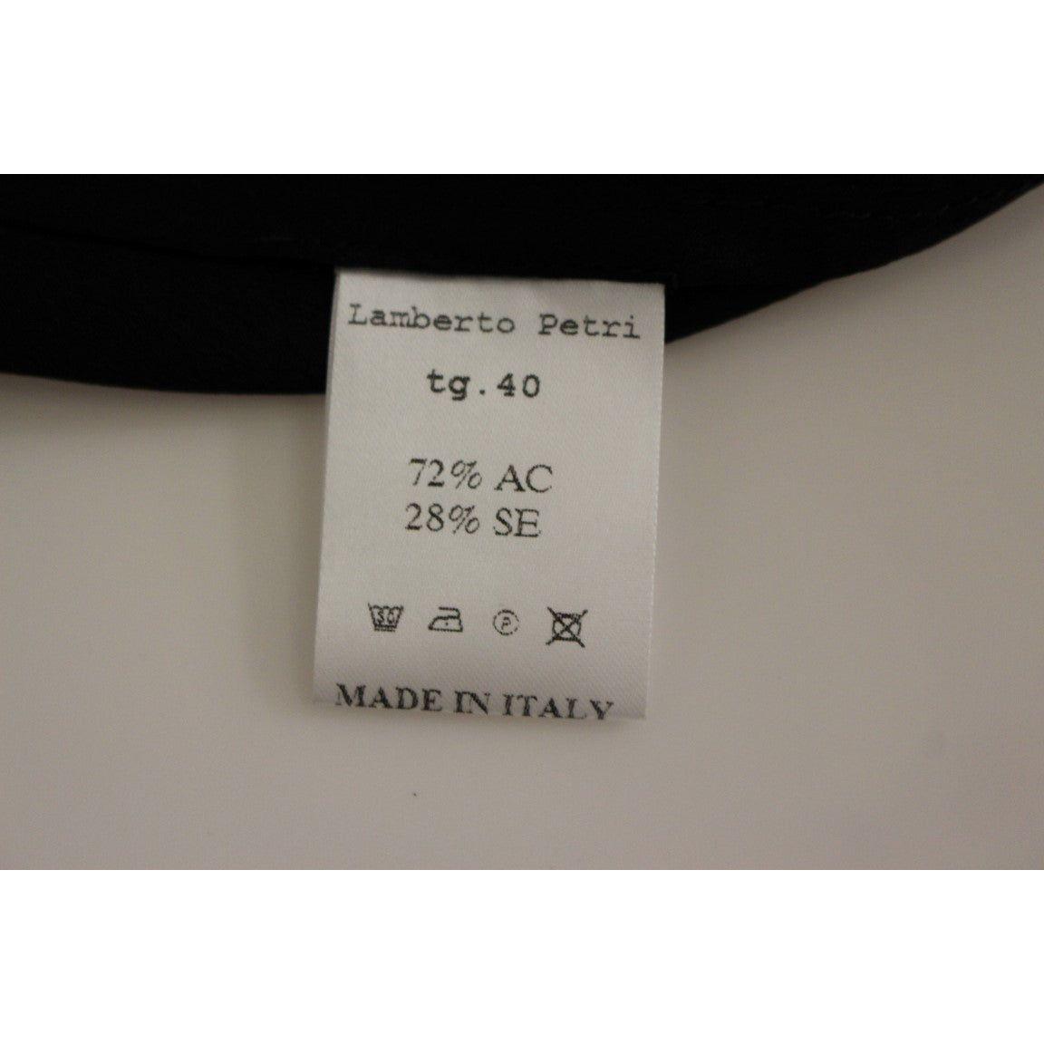 فستان أنيق من مزيج الحرير من لامبرتو بيتري باللونين الأسود والأصفر