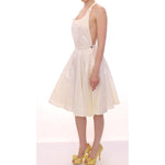 Licia Florio Elegant White Tea Halterneck Dress Licia Florio Antique White