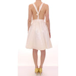 Licia Florio Elegant White Tea Halterneck Dress Licia Florio Misty Rose