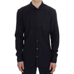 Dolce & Gabbana Purple Striped Cotton Pajama Lounge Shirt