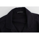 Dolce & Gabbana Purple Striped Cotton Pajama Lounge Shirt