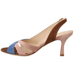 GIA COUTURE Multicolor Suede Leather Slingback Heels Sandals Shoes