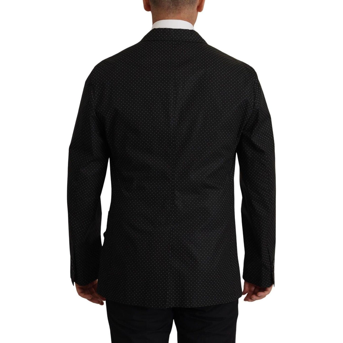 Dolce & Gabbana Black Polka Dotted Cotton Blazer Jacket JKT3401- 56