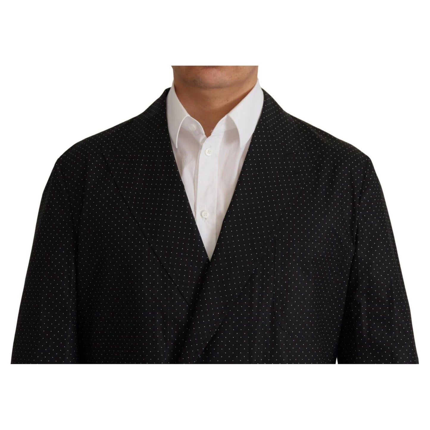 Dolce & Gabbana Black Polka Dotted Cotton Blazer Jacket JKT3401- 56