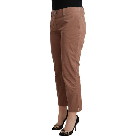 Costume National Brown Cotton Tapered Cropped Pants PAN70733 - 38