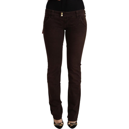CYCLE Brown Cotton Stretch Low Waist Slim Fit Denim Jeans PAN71163 - 29