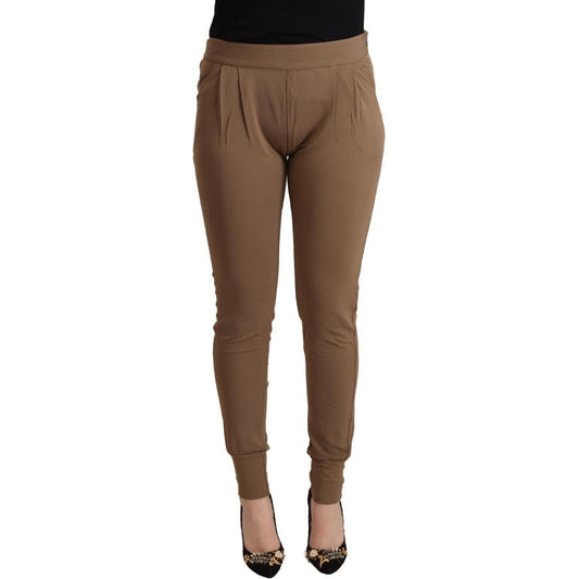 Scervino Street Brown Viscose Mid Waist Slim Tapered Pants PAN71175 - 44